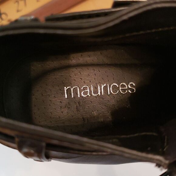 EUC Maurices Black Faux Leather Boots Booties with Belt & Buckle Accent Sz 9.5M - Picture 8 of 9